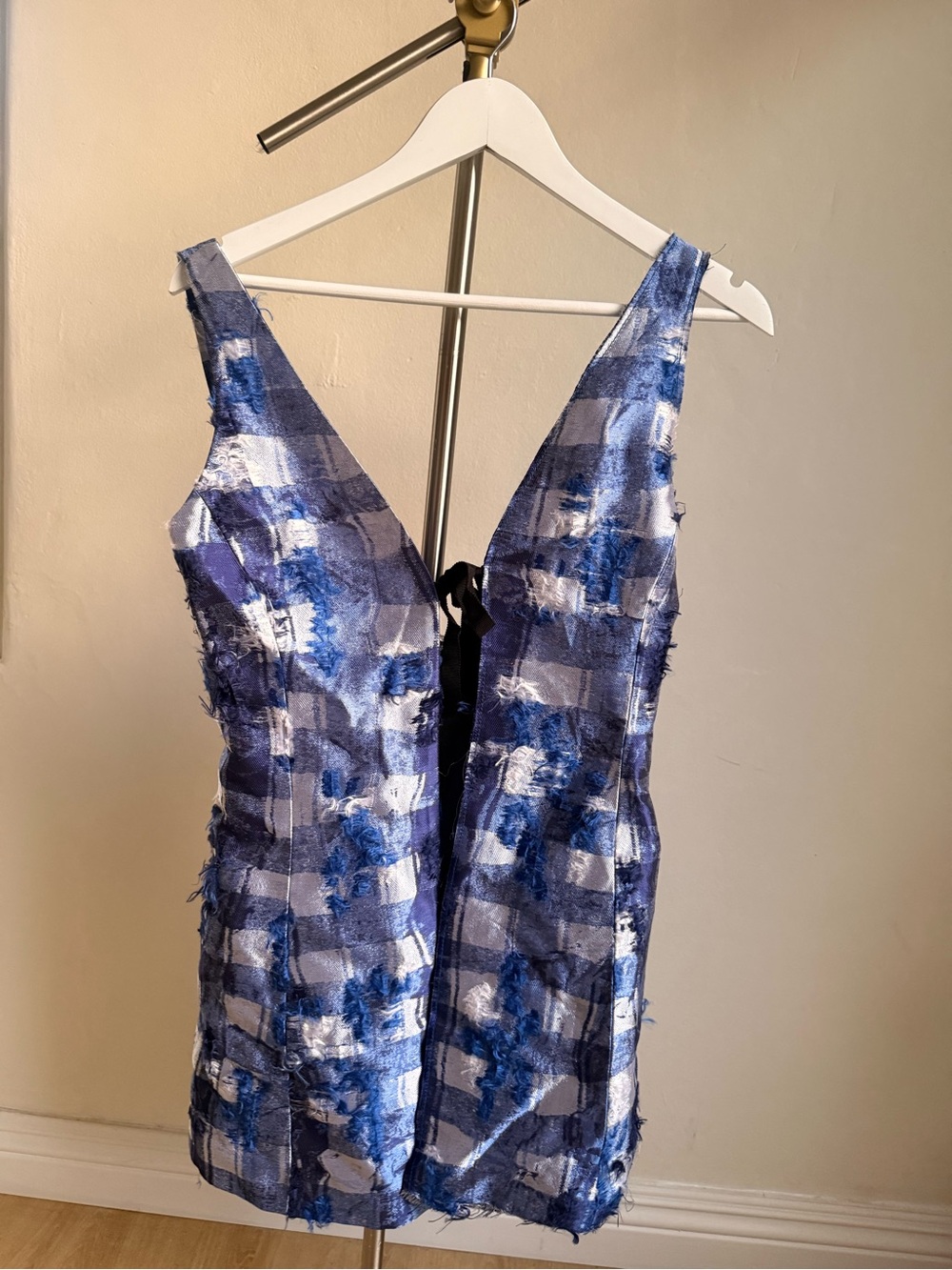 Altuzarra Blue and White Textured V-Neck Vest NWT